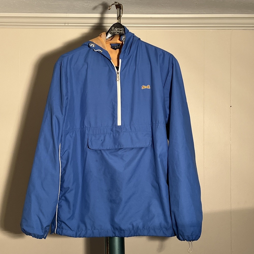 Le Tigre Vintage‎ Men's 1/4 Zip Hooded Windbreaker Jacket Size Medium